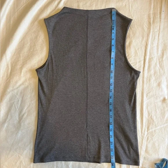 Everlane Supima Ribbed Funnel-neck Tank Top - M - Brown - Picture 3 of 5